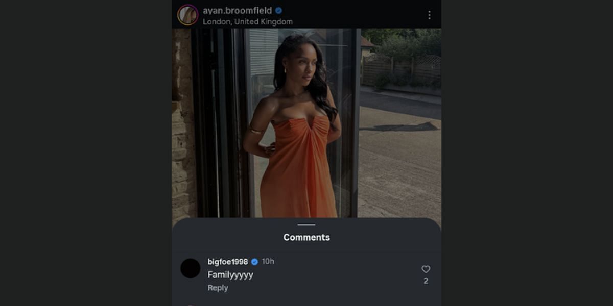 Via Ayan Broomfield Instagram replies